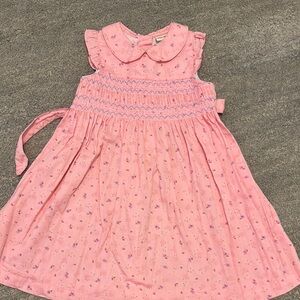 Smocked Pink Floral Kids Dress